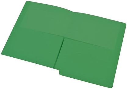11 pt Color Folders, Full Cut End Tab, Letter Size, Dual 1/2 Pockets Inside Front and Back (Box of 50) - Nationwide Filing Supplies