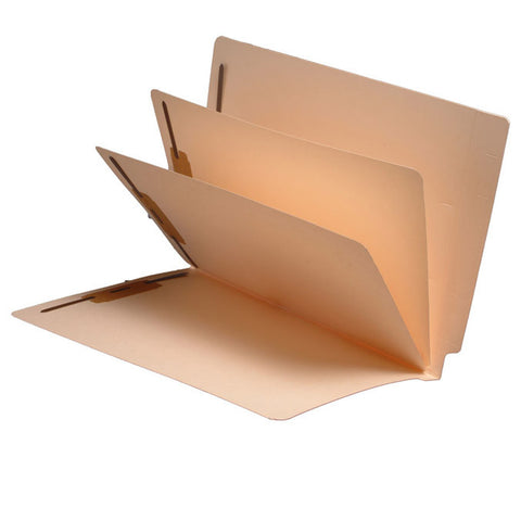 14 Pt. Manila Folders, Full Cut End Tab, Letter Size, 2 Dividers (Box of 25) - Nationwide Filing Supplies