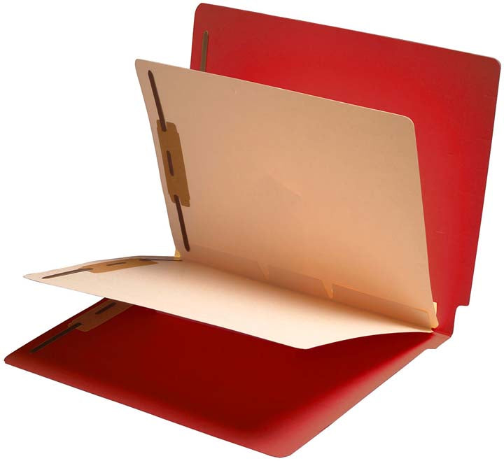 14 Pt. Color Classification Folders, Full Cut End Tab, Letter Size, 2 Dividers (Box of 25) - Nationwide Filing Supplies