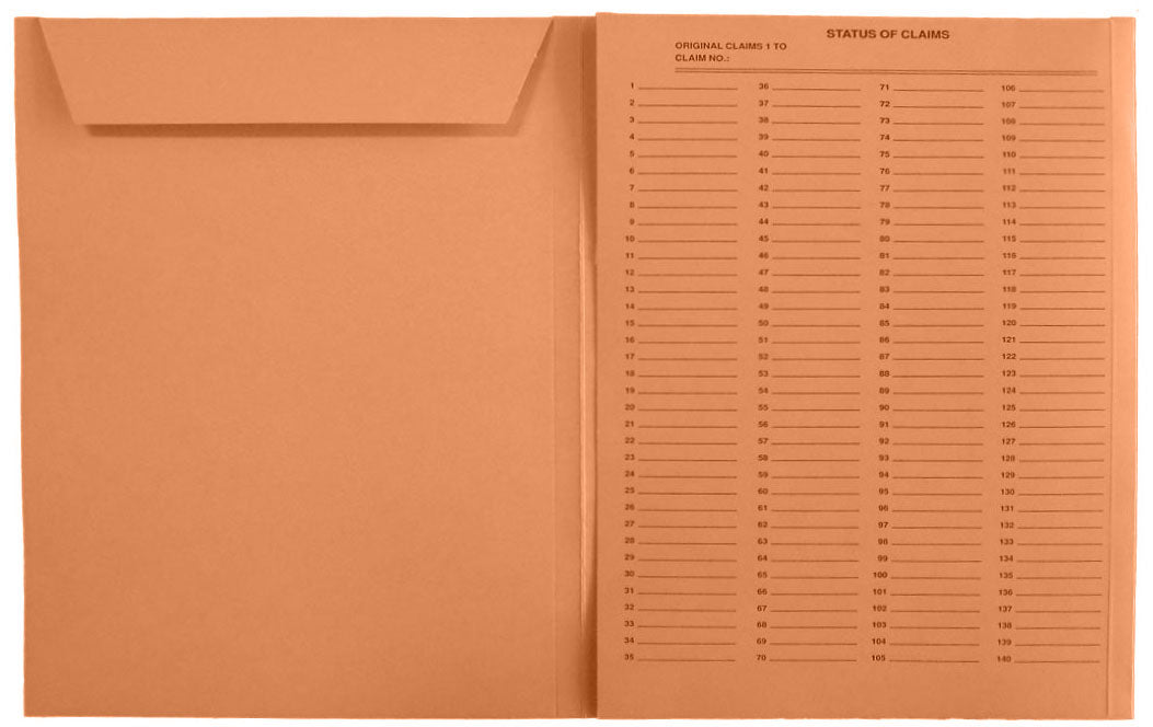 Patent and Trademark Folder, No Tab for Drawer Filing, Orange - "FOREIGN PATENT APPLICATION" (Box of 25)