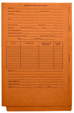 Patent and Trademark Folder, End Tab for Shelf Filing, Orange - "FOREIGN PATENT APPLICATION" 3 fasteners (Box of 25)