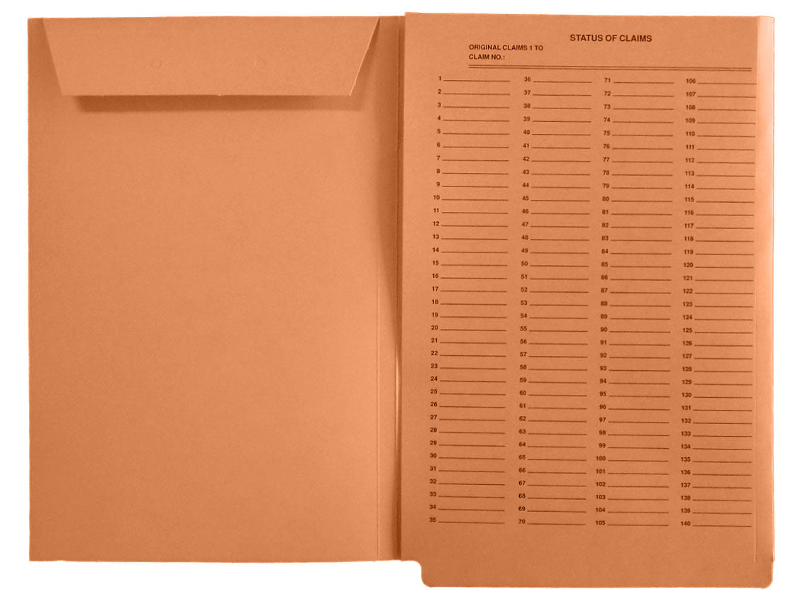 Patent and Trademark Folder, End Tab for Shelf Filing, Orange - "FOREIGN PATENT APPLICATION" (Box of 25)