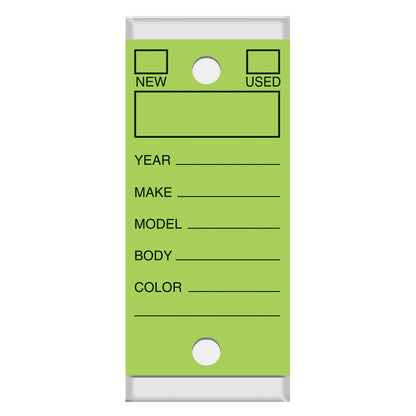 Versa-Tags Self Protecting Key Tags, 3" x 1-1/4"(Box of 250)