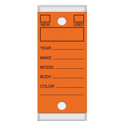 Versa-Tags Self Protecting Key Tags, 3" x 1-1/4"(Box of 250)