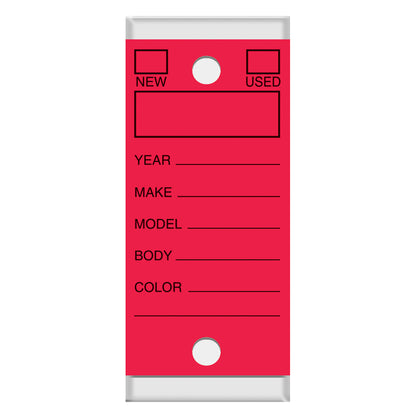 Versa-Tags Self Protecting Key Tags, 3" x 1-1/4"(Box of 250)