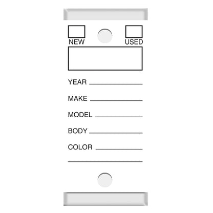 Versa-Tags Self Protecting Key Tags, 3" x 1-1/4"(Box of 250)