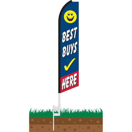 Best Buys Here Swooper Feather Flag