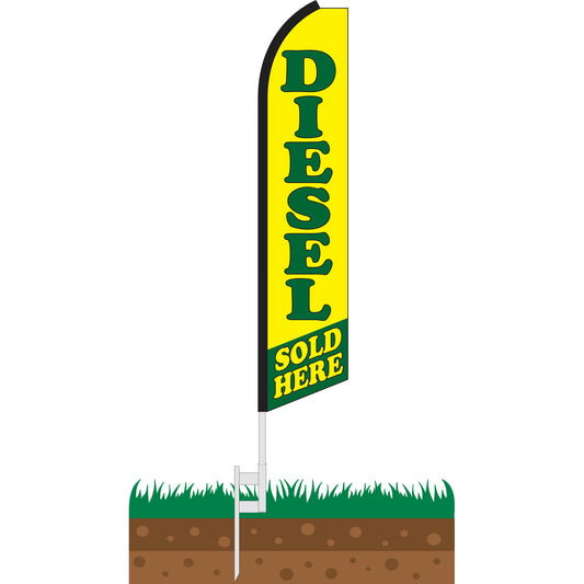 Diesel Sold Here Swooper Feather Flag