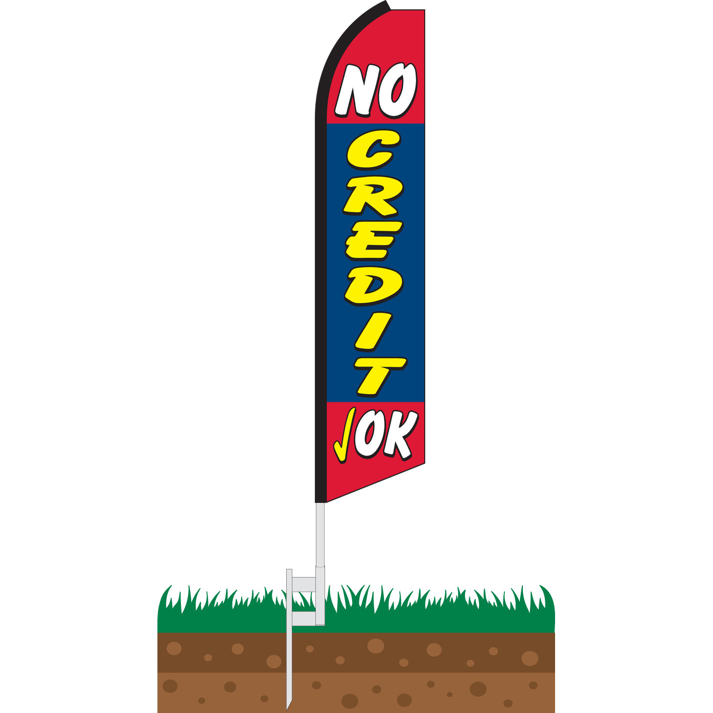 No Credit OK Swooper Feather Flag