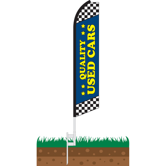 Quality Used Cars Blue Swooper Feather Flag