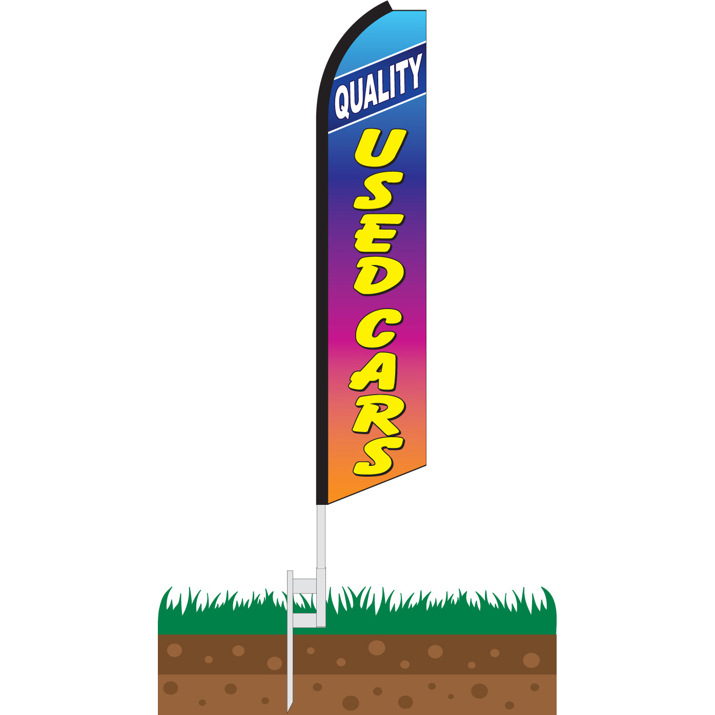 Quality Used Cars Rainbow Swooper Feather Flag