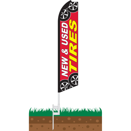 New & Used Tires Swooper Feather Flag