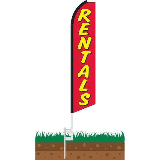 Rentals Red/Yellow Swooper Feather Flag