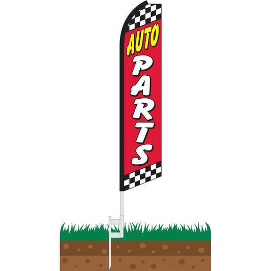 Auto Parts Swooper Feather Flag