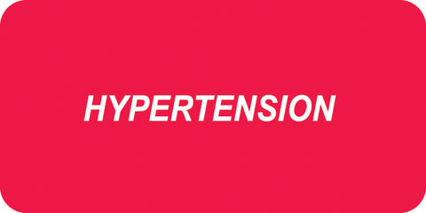 SY-1335 HYPERTENSION- Red/White 2" X 1"- Pack of 252