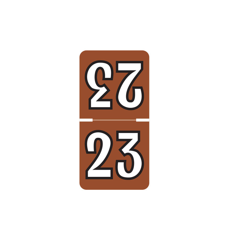 Colwell Top Tab Year 23 Labels, 1" X 1/2" Laminated- Pack of 250