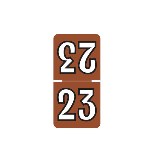 Colwell Top Tab Year 23 Labels, 1" X 1/2" Laminated- Pack of 250