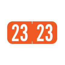 Tab 1287 Year 23 Alternate Orange Labels, 1/2" X 1-1/8" Vinyl- Roll of 500