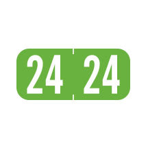 Tab 1287 Year 24 Labels, 1/2" X 1-1/8" Vinyl- Roll of 500
