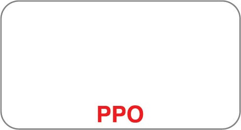 UL004 PPO- White/Red 1-5/8" X 7/8"- Roll of 500