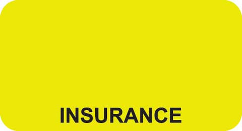 UL007 INSURANCE- Fluorescent Chartreuse 1-5/8" X 7/8" (Roll of 500) - Nationwide Filing Supplies