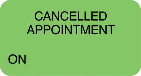 UL158 CANCELLED APPOINTMENT- Fluorescent Green 1-5/8" X 7/8" (Roll of 500)
