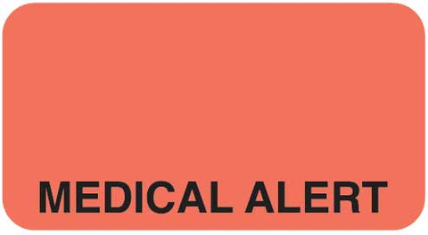 UL188 MEDICAL ALERT- Fluorescent Red, 1-5/8" X 7/8"(Roll of 500)
