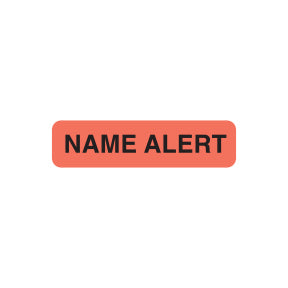 UL366 NAME ALERT-Fluorescent Red, 1-1/4" X 5/16"- Roll of 500