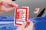 KLR-BAK "Clear Back" Window Sticker Tickets, 3" x 4" (Package of 100)