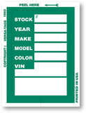 KLR-BAK "Clear Back" Window Sticker Tickets, 3" x 4" (Package of 100)