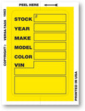 KLR-BAK "Clear Back" Window Sticker Tickets, 3" x 4" (Package of 100)