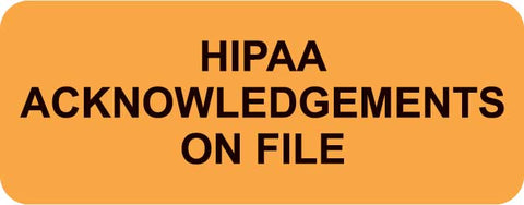 A1000 HIPAA ACKNOWLEDGEMENTS-Fluorescent Orange 2-1/4" X 7/8" (Roll of 420)