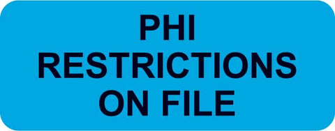 A1001 PHI RESTRICTIONS- Lt. Blue 2-1/4" X 7/8" (Roll of 420)