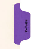 Individual Chart Divider Tabs, Insurance (Purple), Side Tab 1/8th Cut, Pos #6 (Pack of 50)