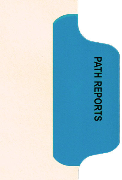 Individual Chart Divider Tabs, Path Reports (Med Blue), Side Tab 1/8th Cut, Pos #3 (Pack of 50)