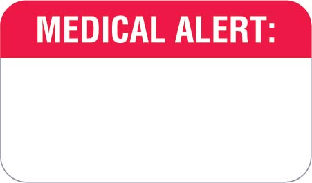 MAP1600 MEDICAL ALERT- Red/White, 1-1/2" X 7/8"- Roll of 250